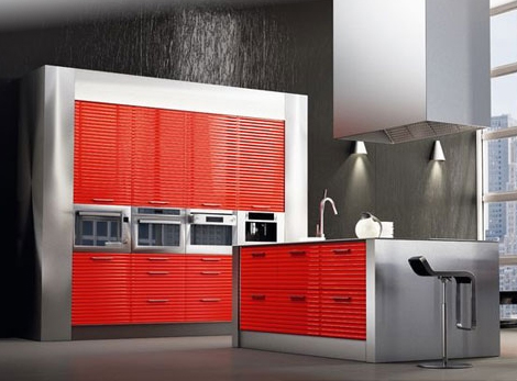 modern-european-red-kitchen-cabinets