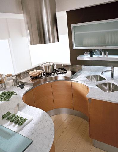 modern round countertop kitchens by pedini